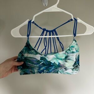 Prana Women's Blue and Green Strappy Swim Top and Bottom